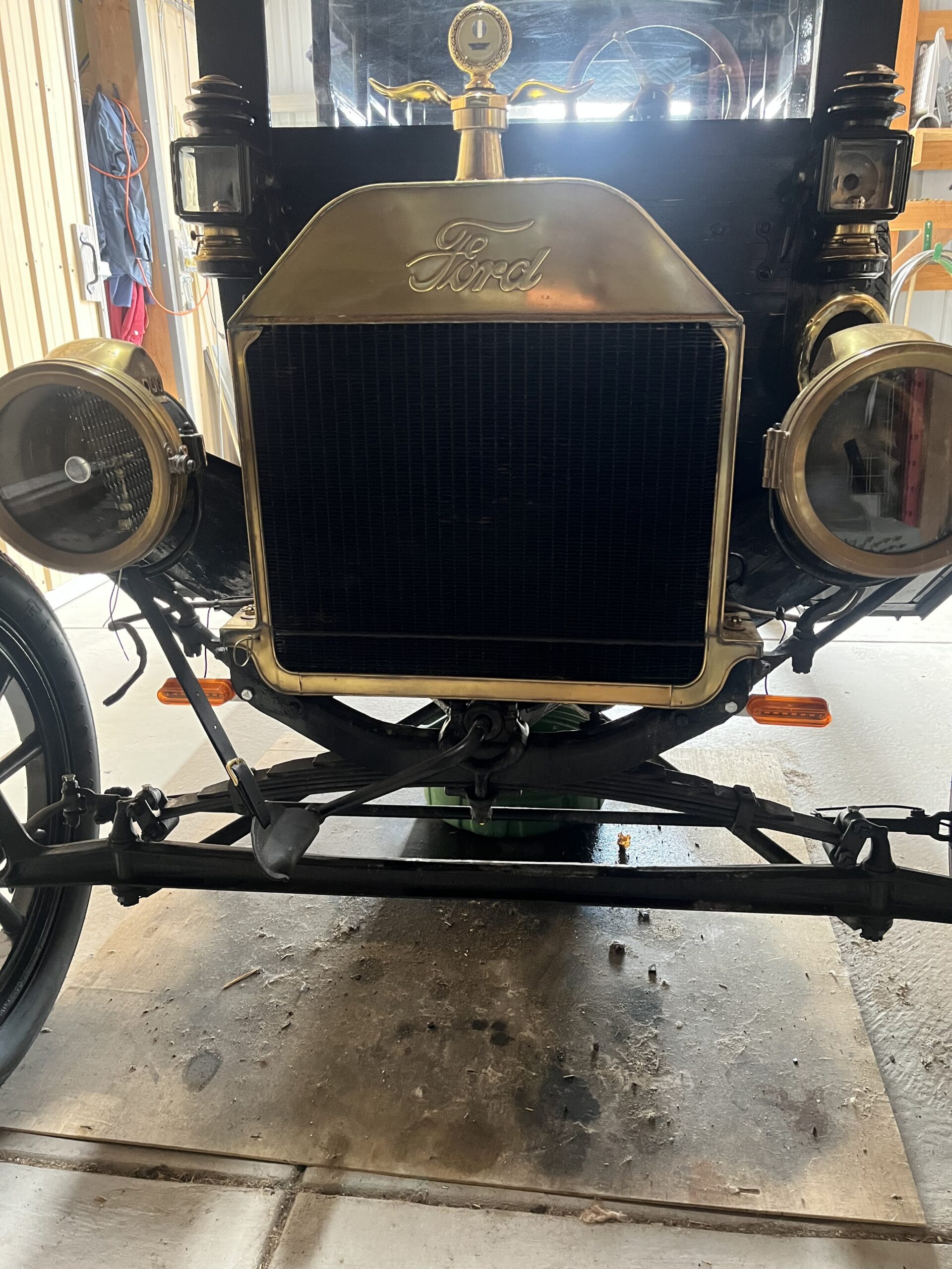 Logo Lites Focus Beam LED Headlights and LED Turn Signals on a 1911 Model T Ford